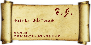 Heintz József névjegykártya